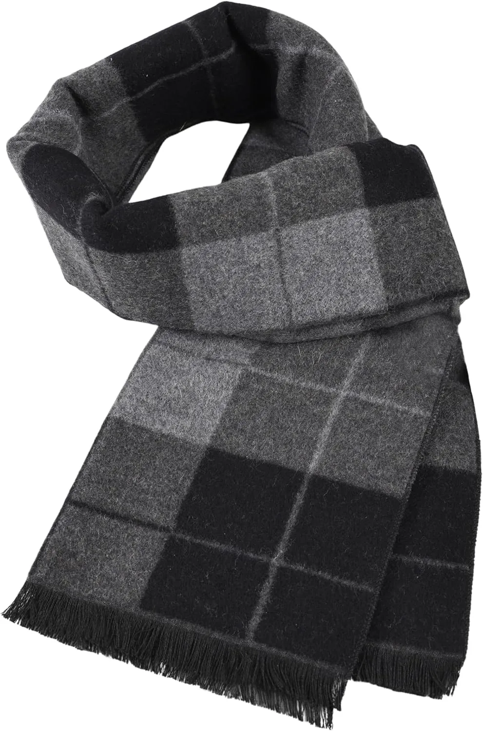 Buauty Mens Winter Warm Long Soft Scarf Soft Classic Scarves Plaid Tassel Scarf for Men