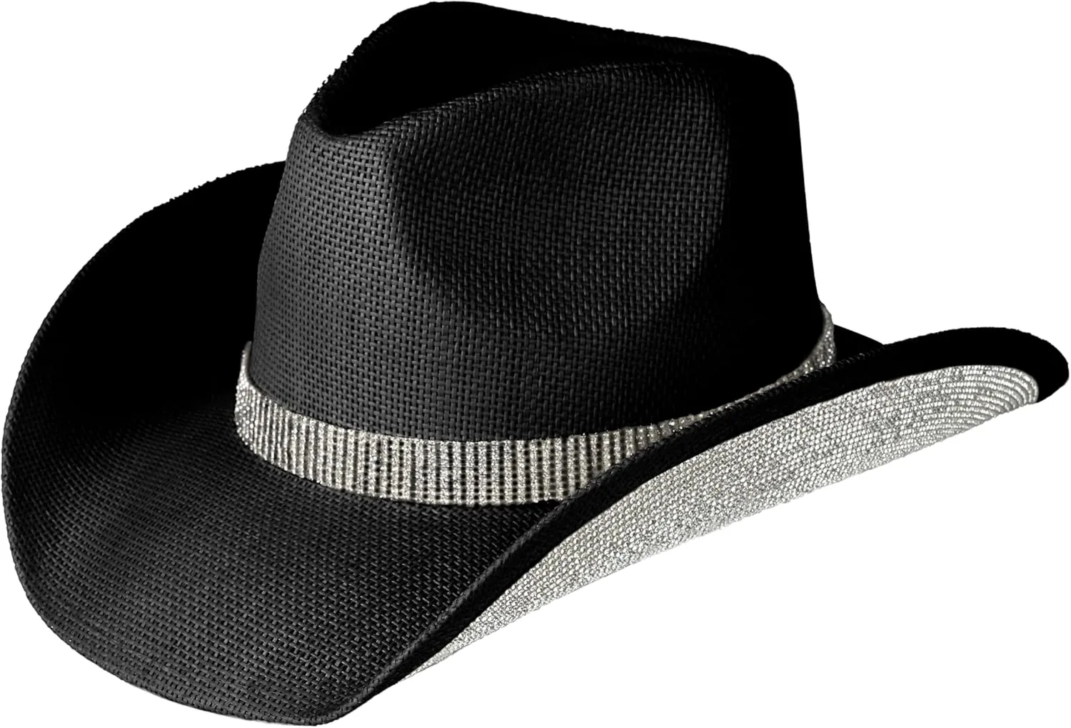 C.C Classic Western Wide Roll up Brim Turquoise Charm Trim Band Cowboy Cowgirl Hat