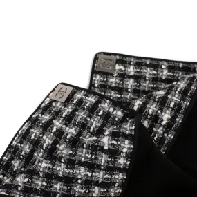 Chanel Black Suede Gloves w/ Tweed Lining