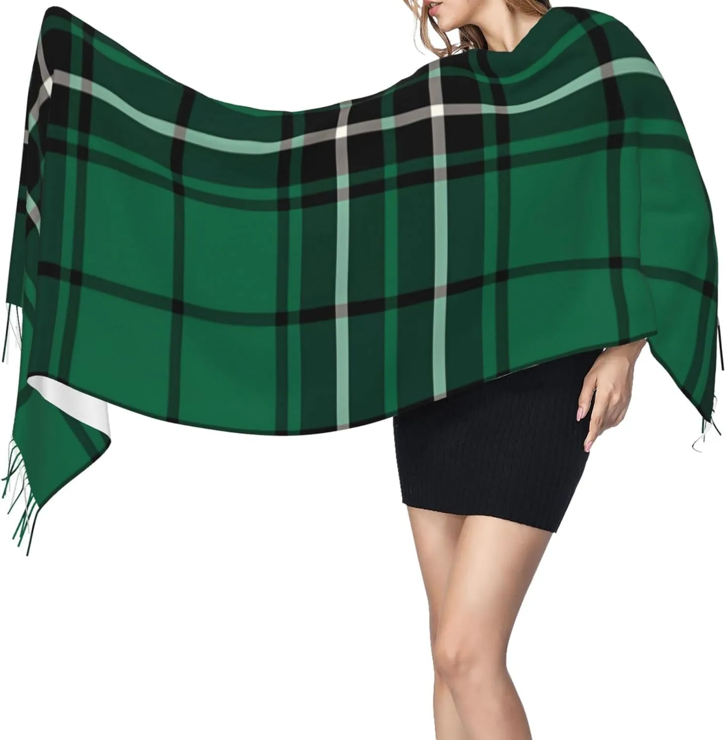 Clan Ross Hunting Tartan Imitation Cashmere Tassel Scarf Winter Scarf Autumn Softest Classic Warm
