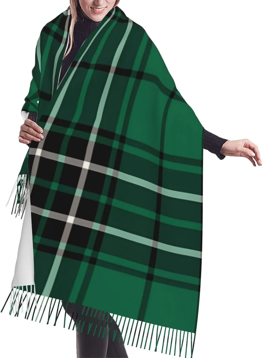 Clan Ross Hunting Tartan Imitation Cashmere Tassel Scarf Winter Scarf Autumn Softest Classic Warm