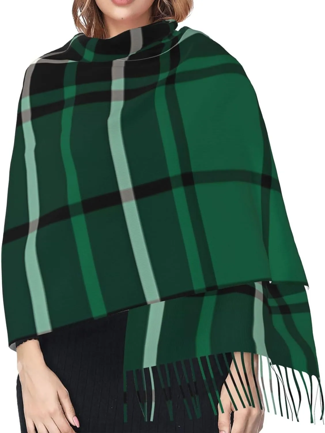 Clan Ross Hunting Tartan Imitation Cashmere Tassel Scarf Winter Scarf Autumn Softest Classic Warm