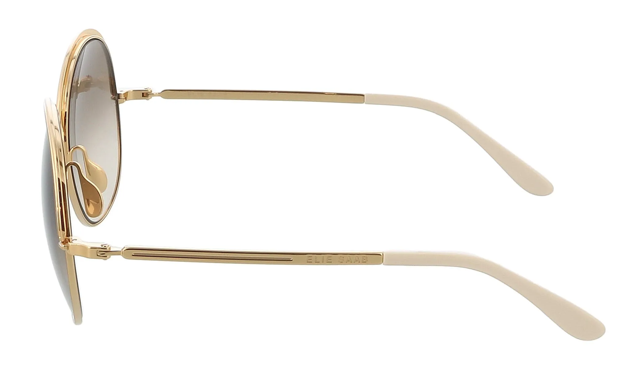 Elie Saab ES011S 001Q Gold Round Sunglasses