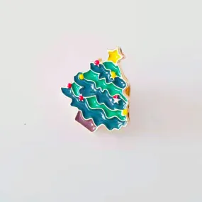 Enamel Christmas Tree Brooch Pin