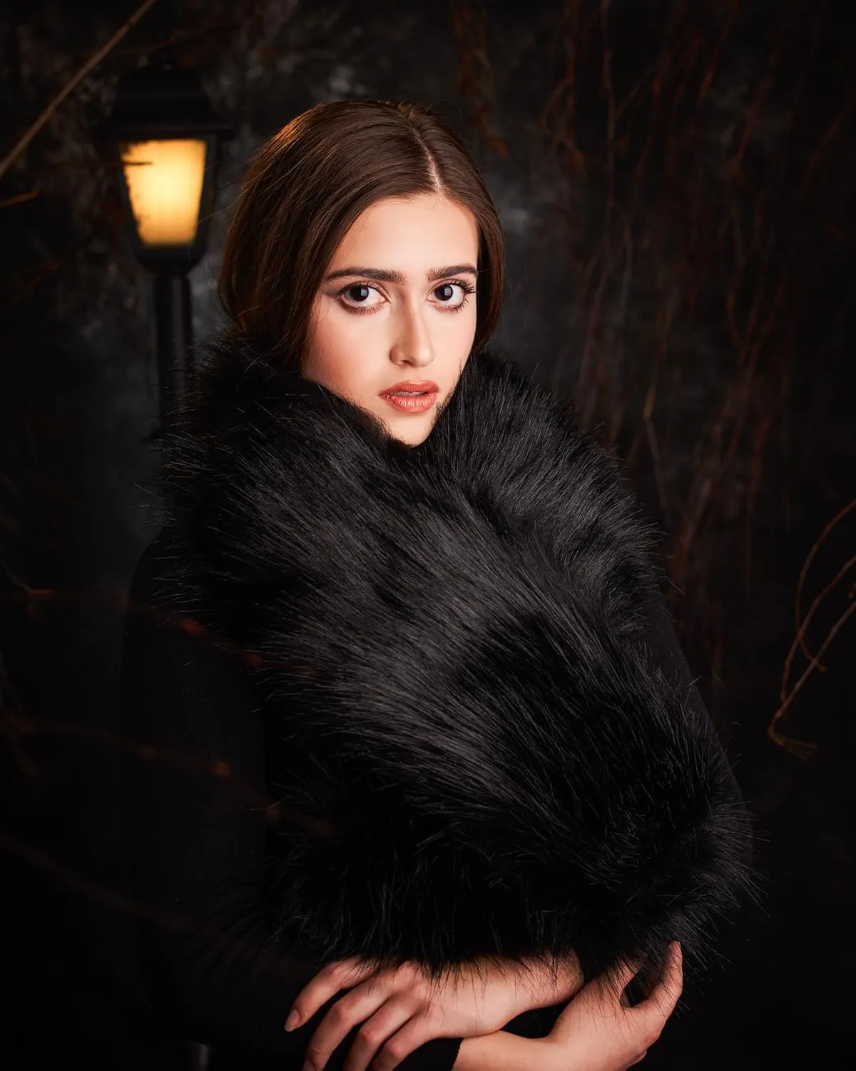 Futrzane Classic Scarf - Faux Fur Scarves Collars for Women - Long Neck Warmer