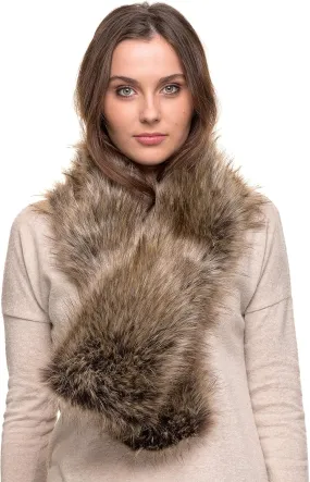 Futrzane Classic Scarf - Faux Fur Scarves Collars for Women - Long Neck Warmer