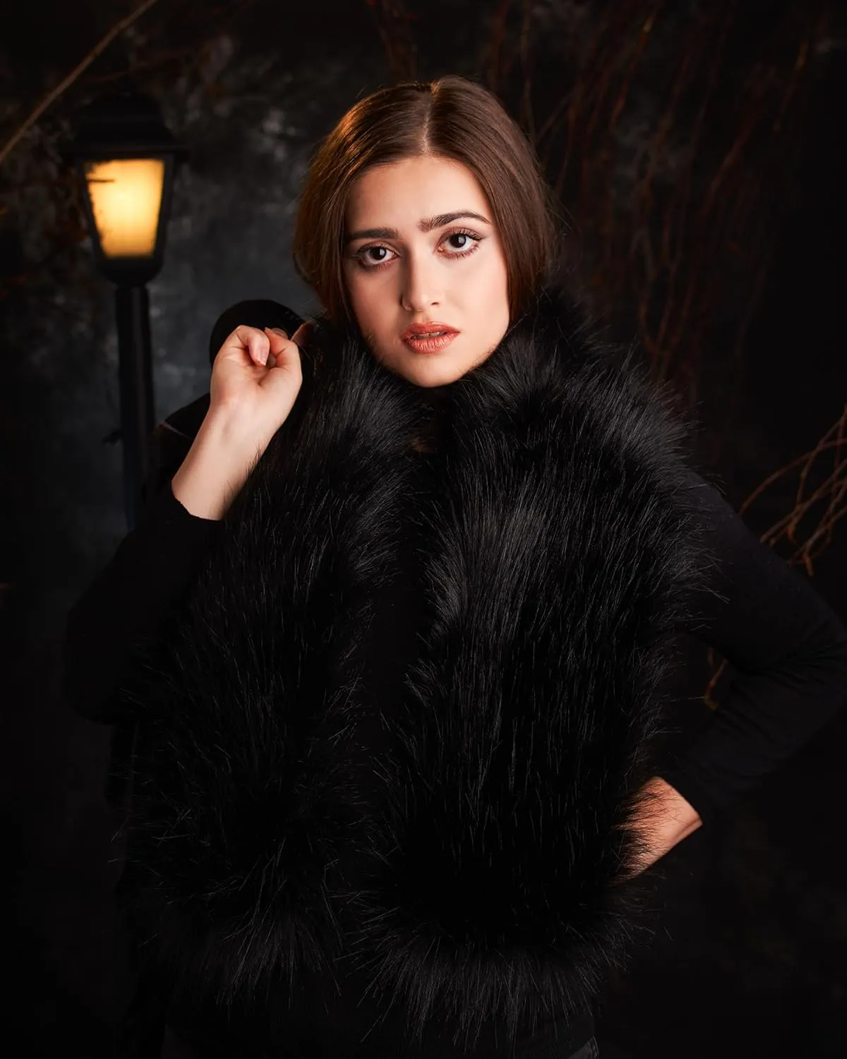 Futrzane Classic Scarf - Faux Fur Scarves Collars for Women - Long Neck Warmer