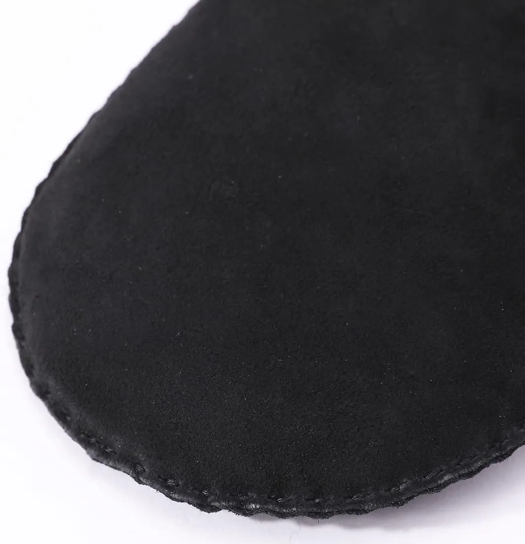 Harssidanzar Winter Mitten Gloves,Men Sheepskin Shearling Heated Warm Furry Cuff Mitten Gloves For Winter KM042US