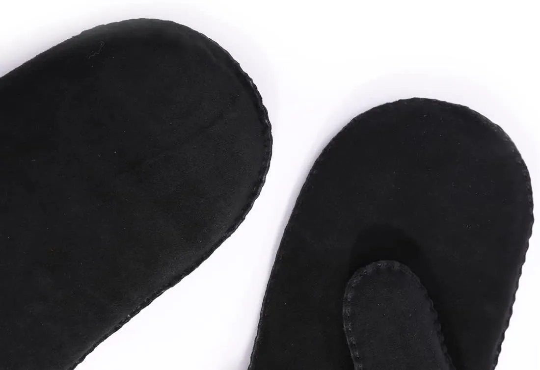Harssidanzar Winter Mitten Gloves,Men Sheepskin Shearling Heated Warm Furry Cuff Mitten Gloves For Winter KM042US