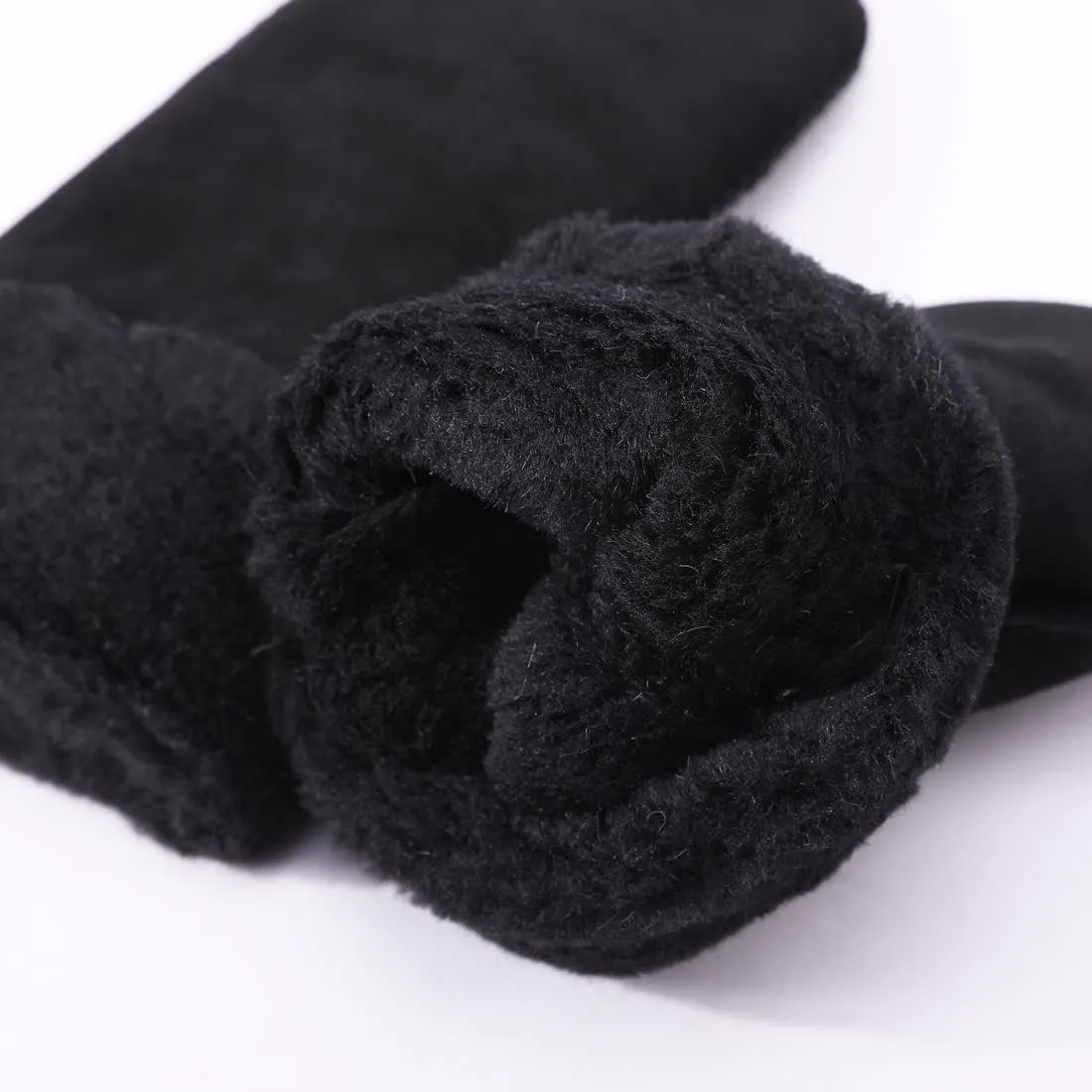 Harssidanzar Women Winter Mitten Gloves,Sheepskin Shearling Heated Warm Furry Cuff Gloves KL024US
