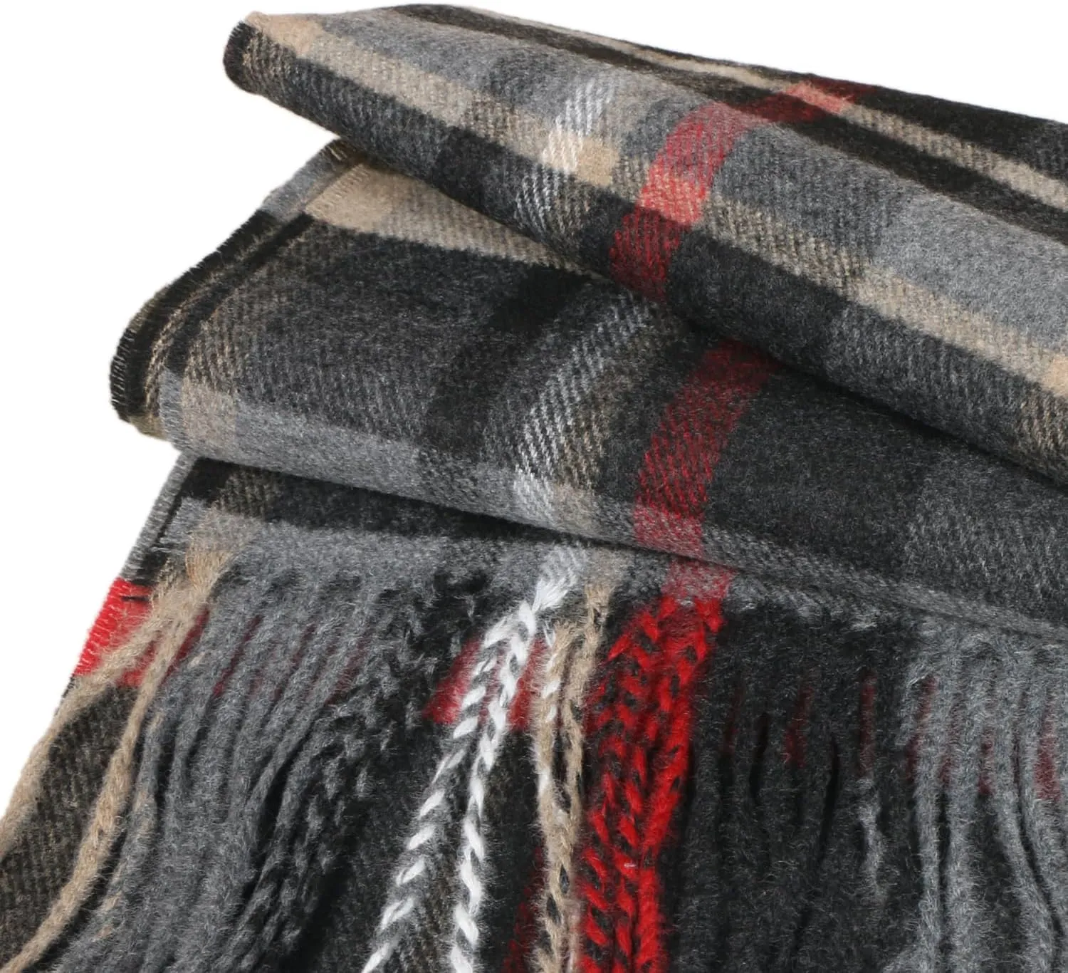 Herringbone Houndstooth Checked Pattern Cashmere Feel Classic Soft Luxurious Winter Scarf For Men Women