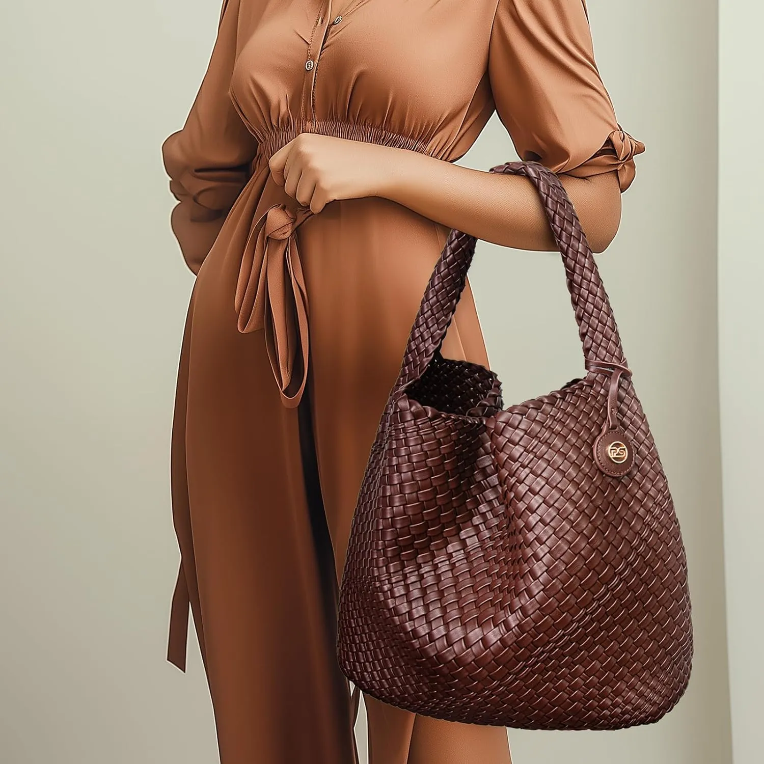 Large Woven Tote Bag for Women Woven Purse Leather Handbags Braided Purse Weave Purse with Top Handle