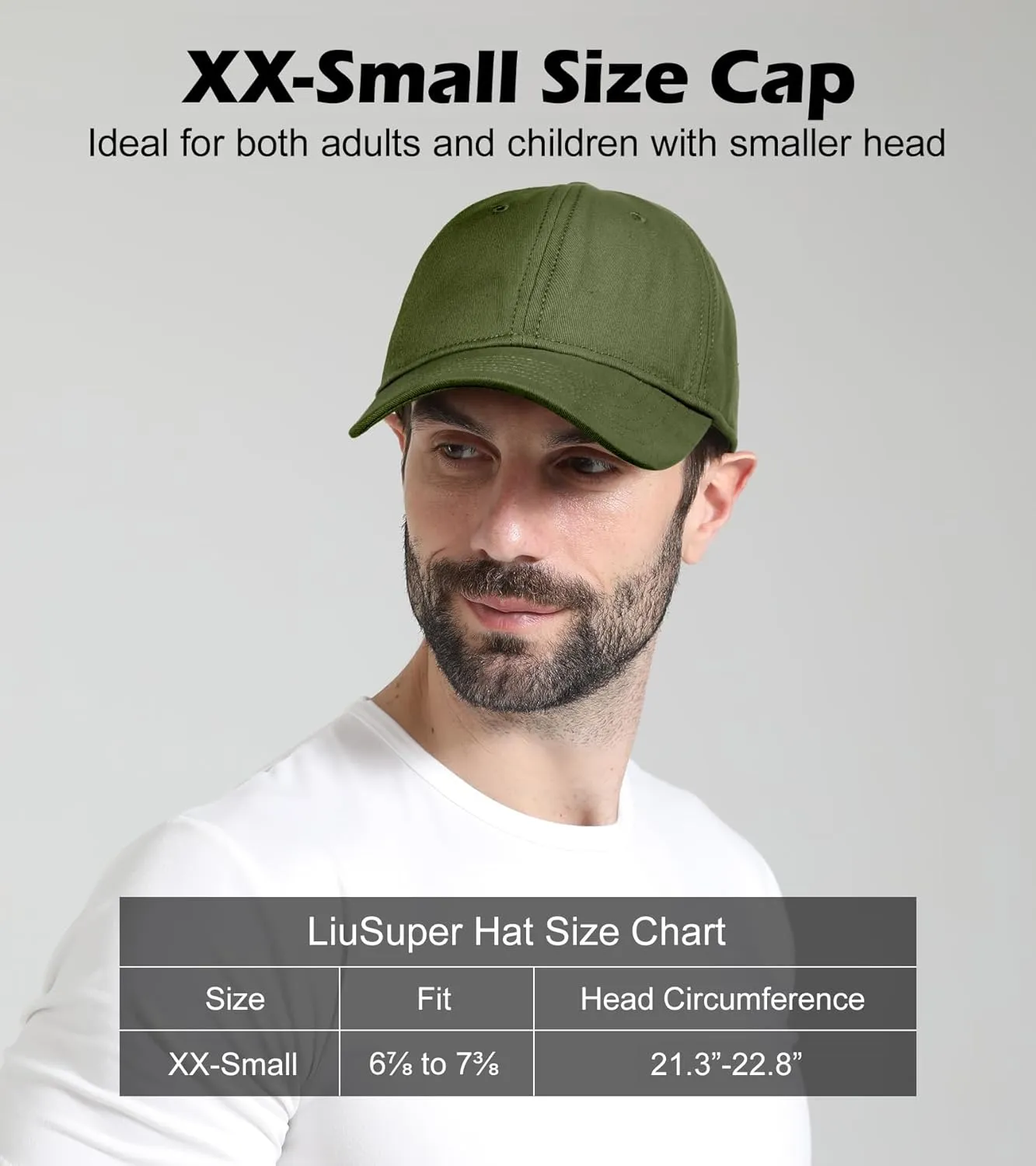 LiuSuper Hats for Small Heads Men, Petite Baseball Caps for Women, XXS Adjustable Trucker Hat Dad Hat(21.3"-22.8", 54cm-58cm)
