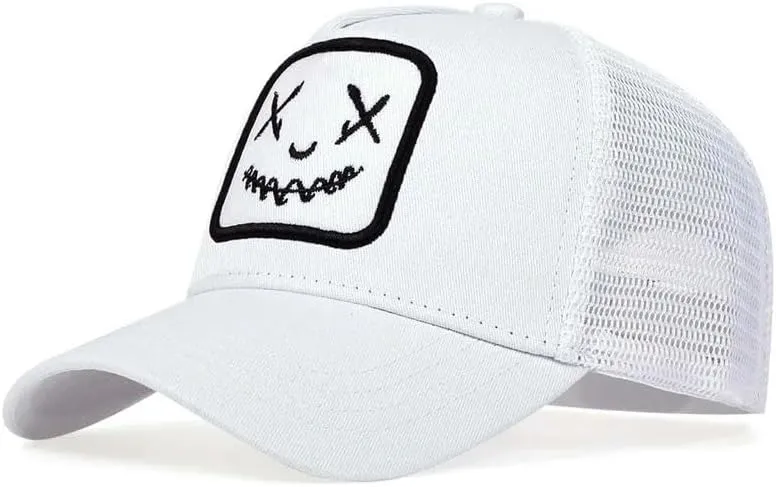 Men Women Face Embroidery Baseball Caps Cotton Adjustable Snapback Hats Hip Hop Mesh Cap Sun Hat