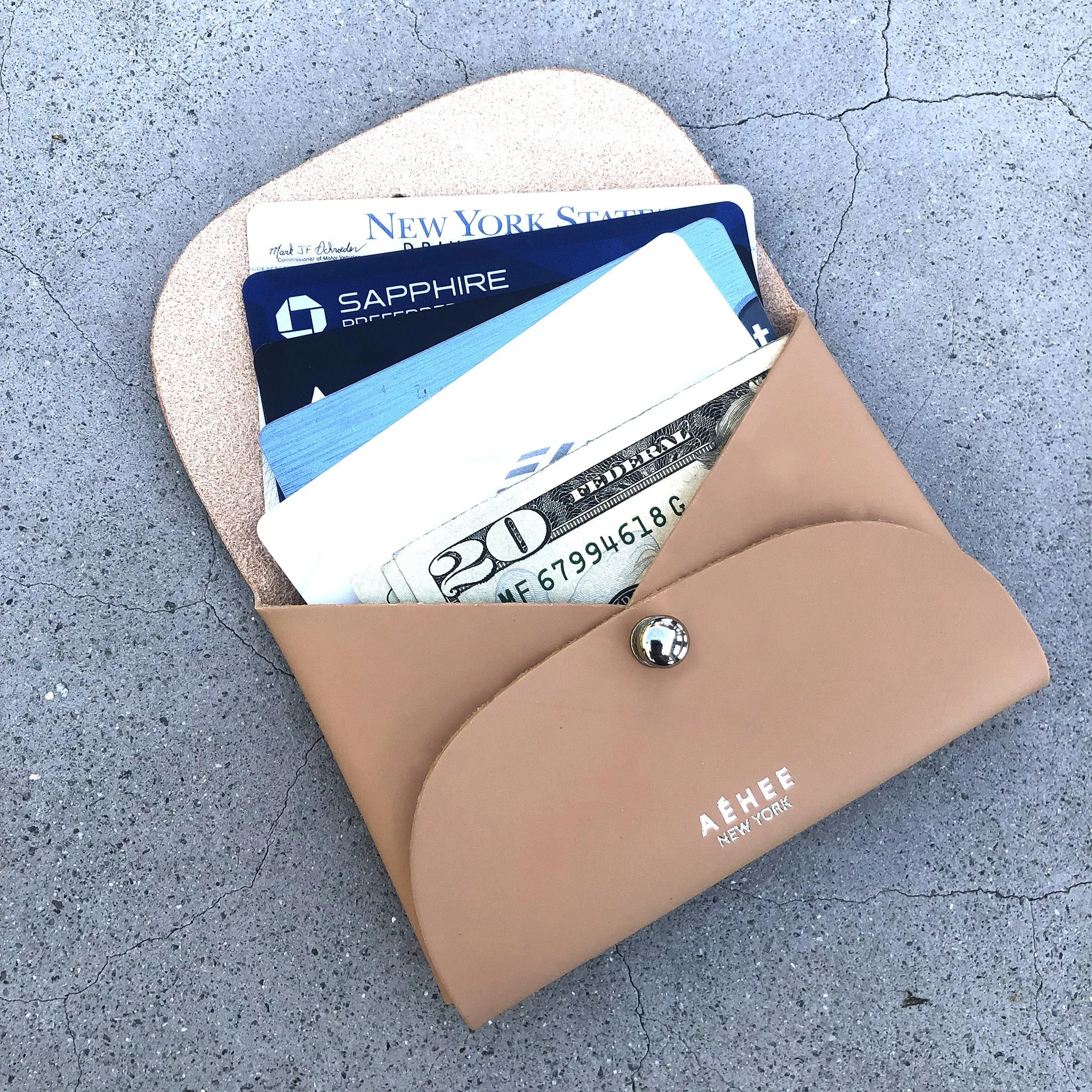 Minimal card holder wallet- Cashew