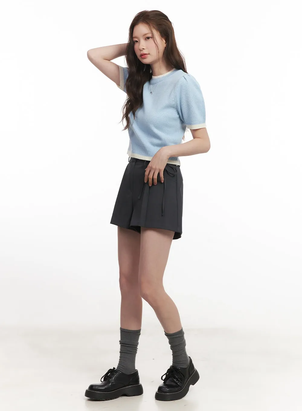 Pintuck Tailored Shorts CA502