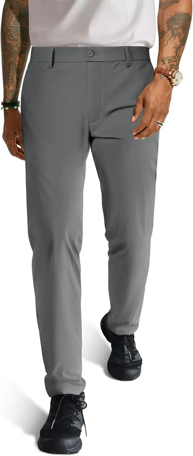 PJ PAUL JONES Mens Stretch Golf Pants Quick Dry Lightweight Casual Pants with Pockets