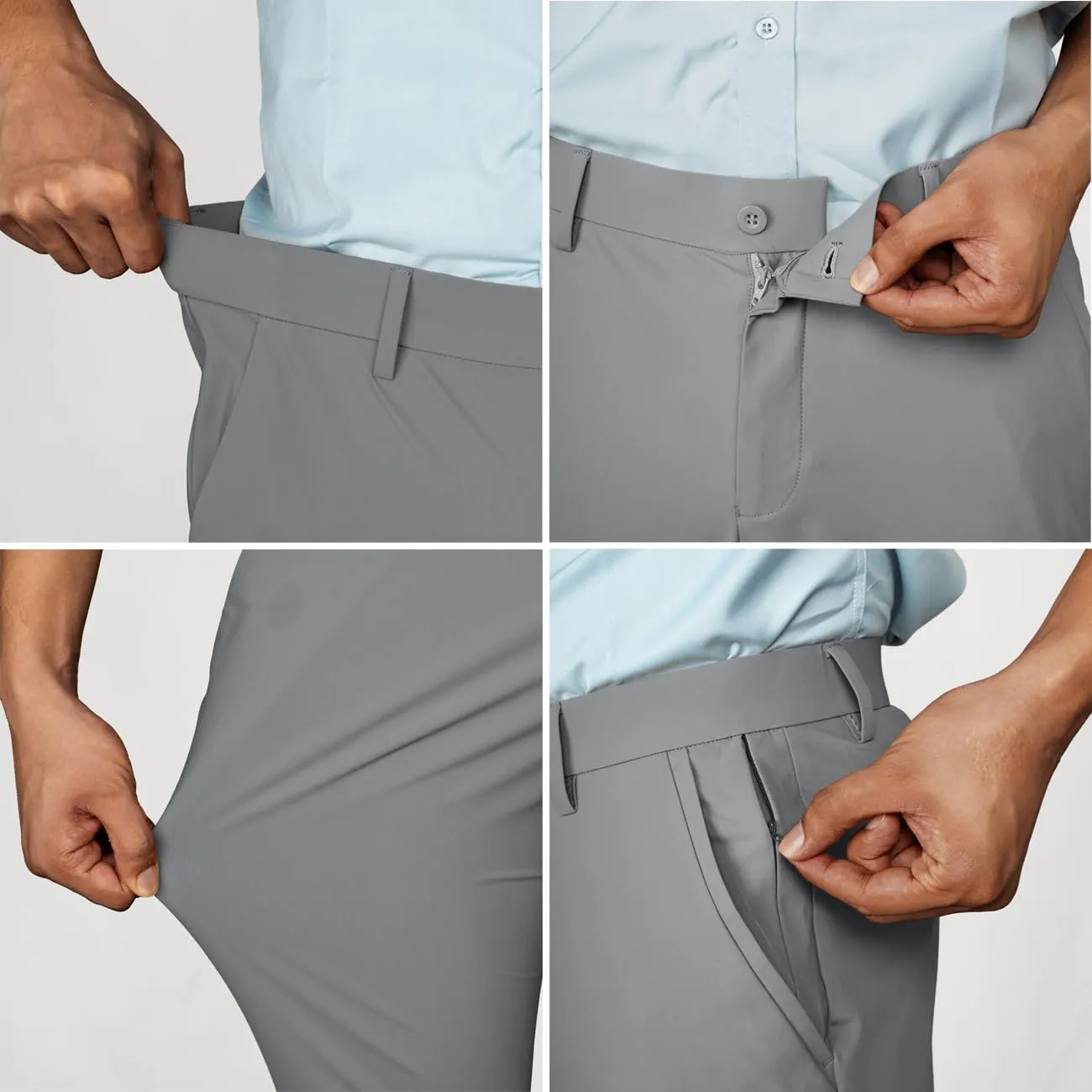 PJ PAUL JONES Mens Stretch Golf Pants Quick Dry Lightweight Casual Pants with Pockets