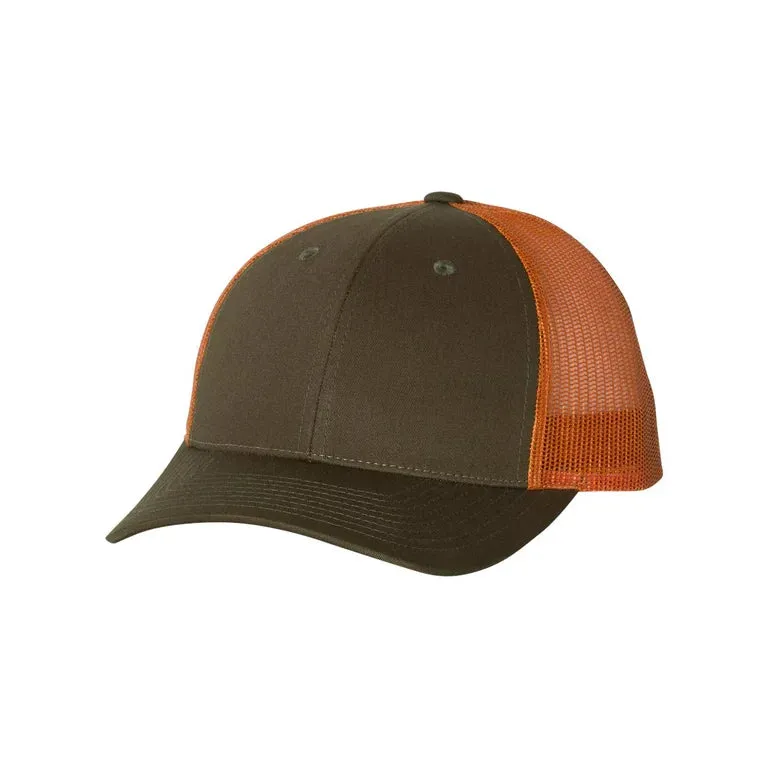 Richardson 115 Trucker Hat Low Profile Snapback 6 Panel Hat Trucker Cap MD/LG