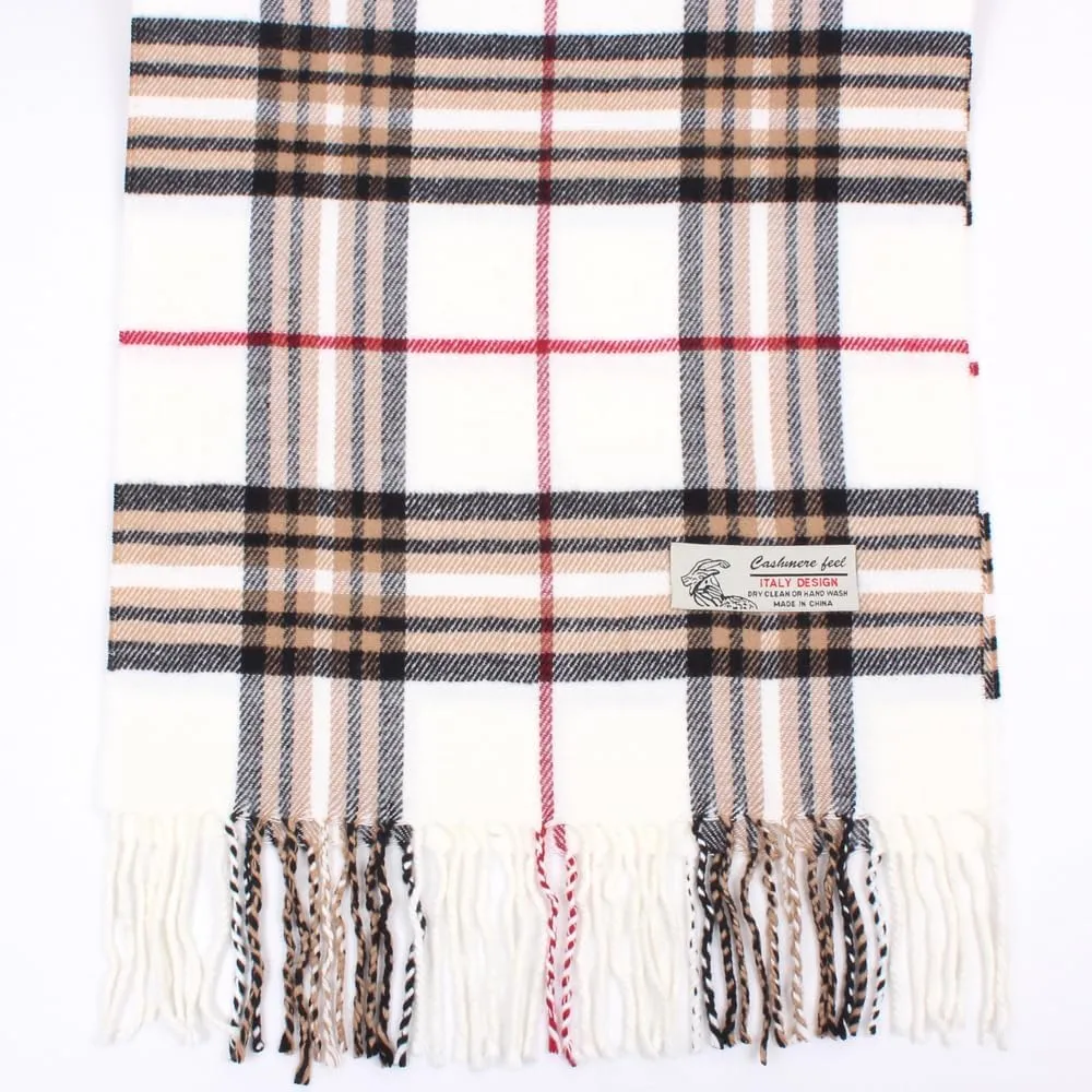 Tartan Plaid Cashmere Feel Classic Soft Luxurious Winter Scarf For Men Women