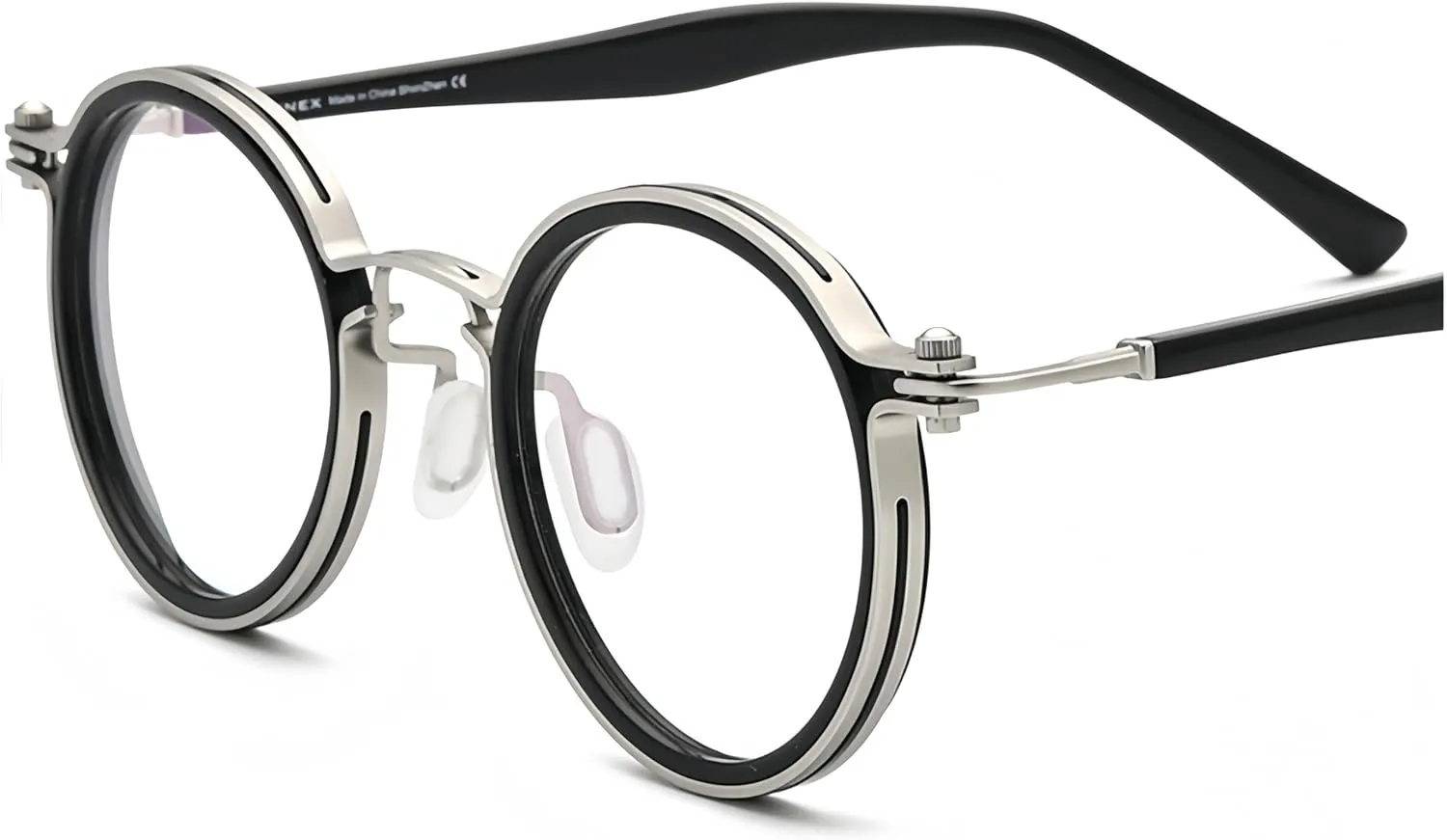 Tel Retro Oval Small Prescription Glasses Frame Man，Metal Acetate Eyeglasses 47-26-150mm