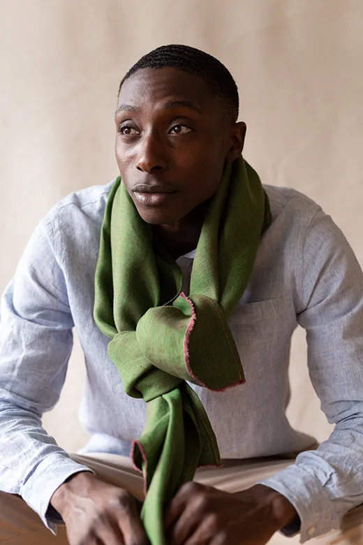 The STABLE Irish Linen Scarf - Moss Green