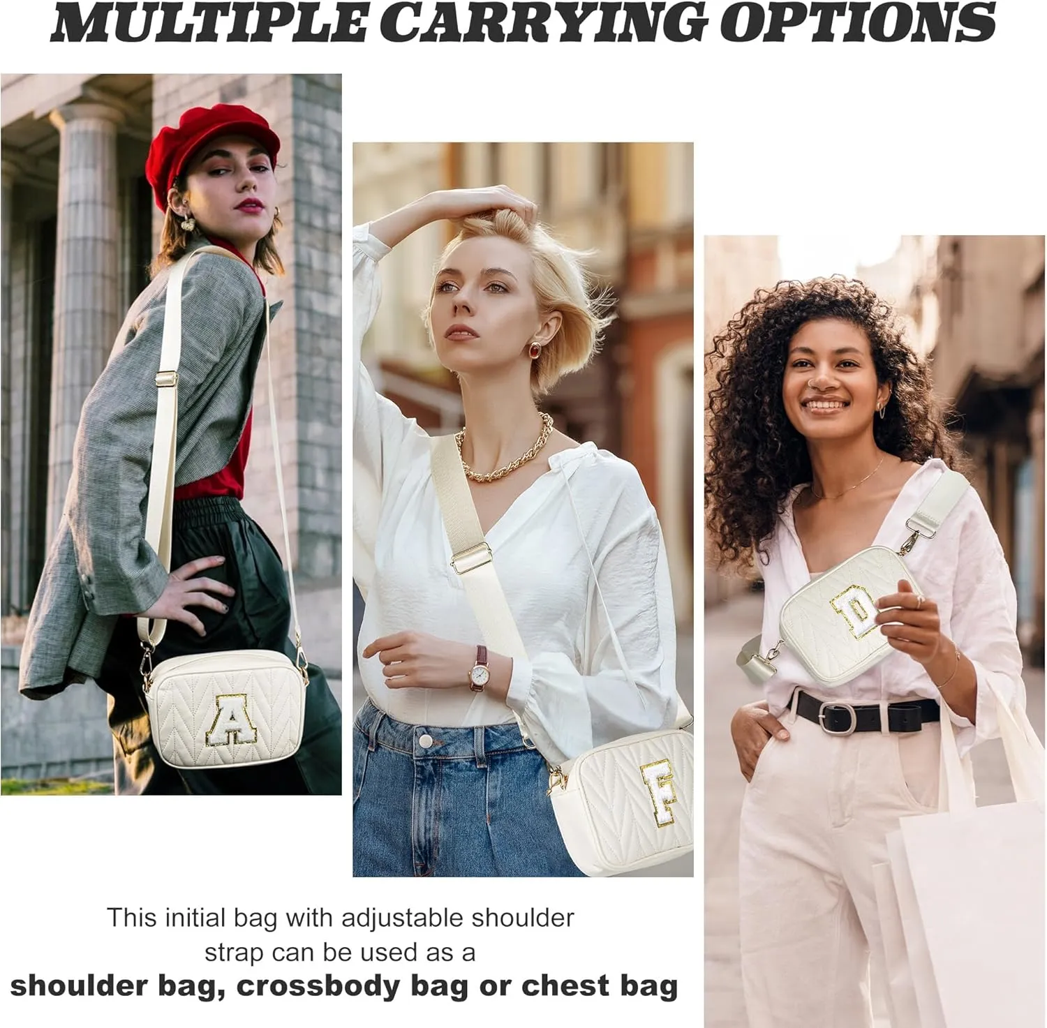TOPEAST Small Leather Crossbody Bags for Women - Travel Essentials, Christmas Birthday Gifts Quilted Purses Shoulder Handbag
