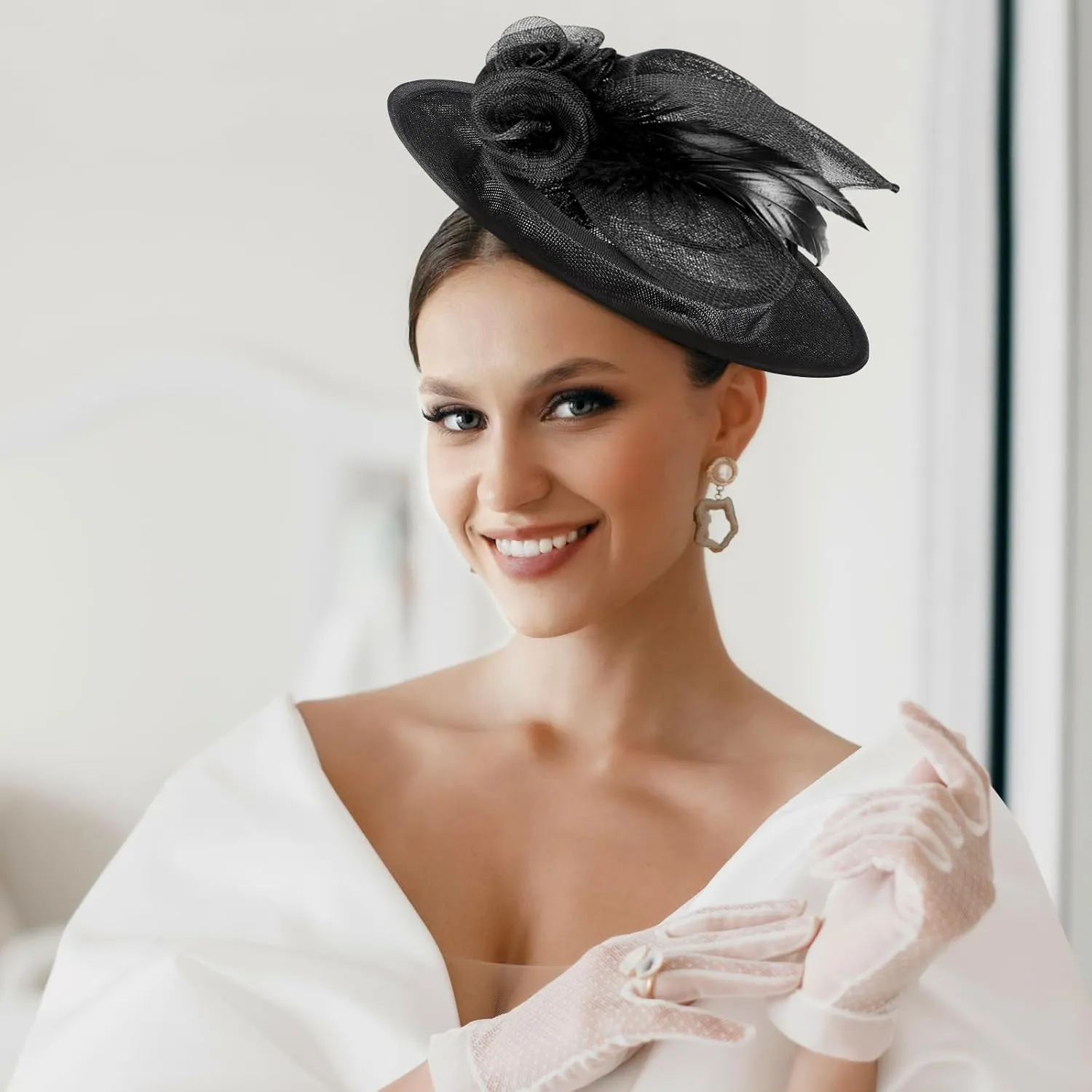 Toyvian 2 Pack Fascinator Hats - Church & Wedding Hats for Women, Sinamay Material