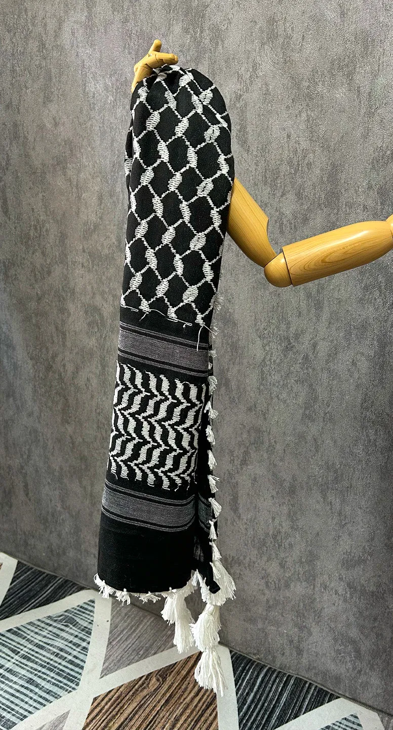 Traditional Palestine Keffiyah Scarves - Black & White