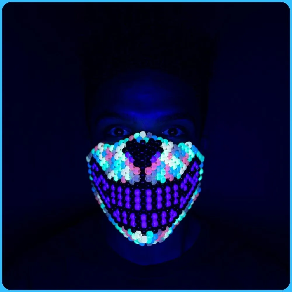 Trippy Glow Cheshire Cat Full Face Kandi Mask