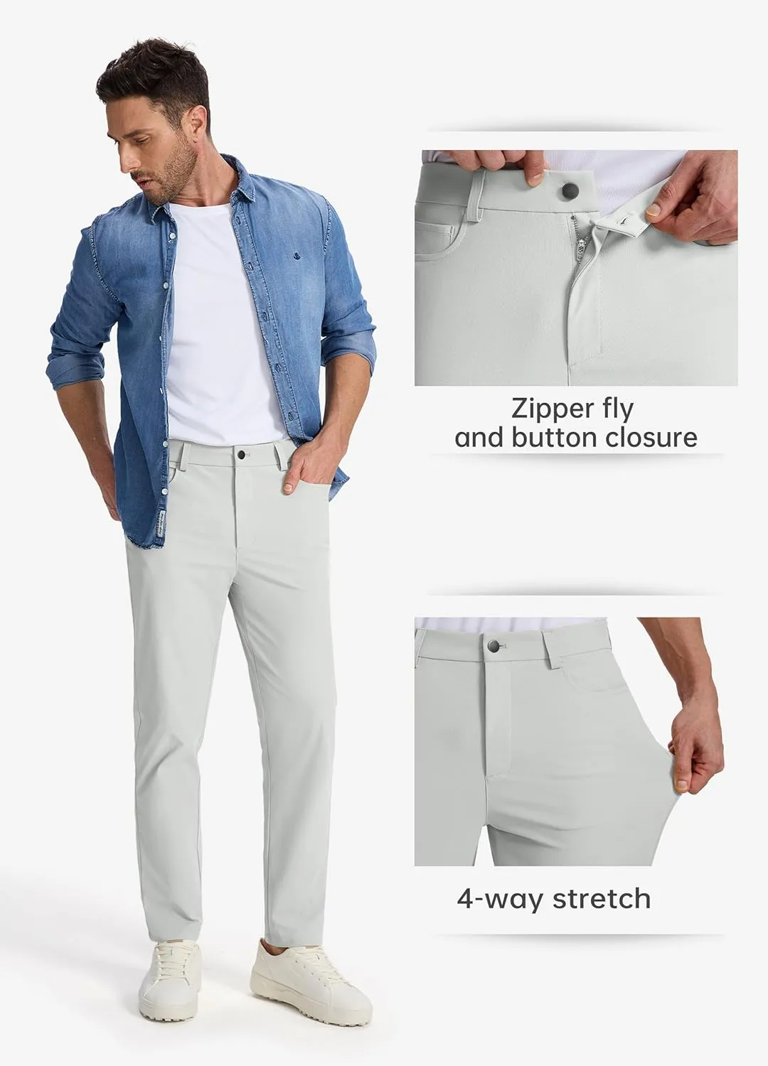 Willit Mens Dress Pants Golf Stretch Pants Quick Dry Work Slacks Casual Pants with 5 Pockets 28"/30"/32"