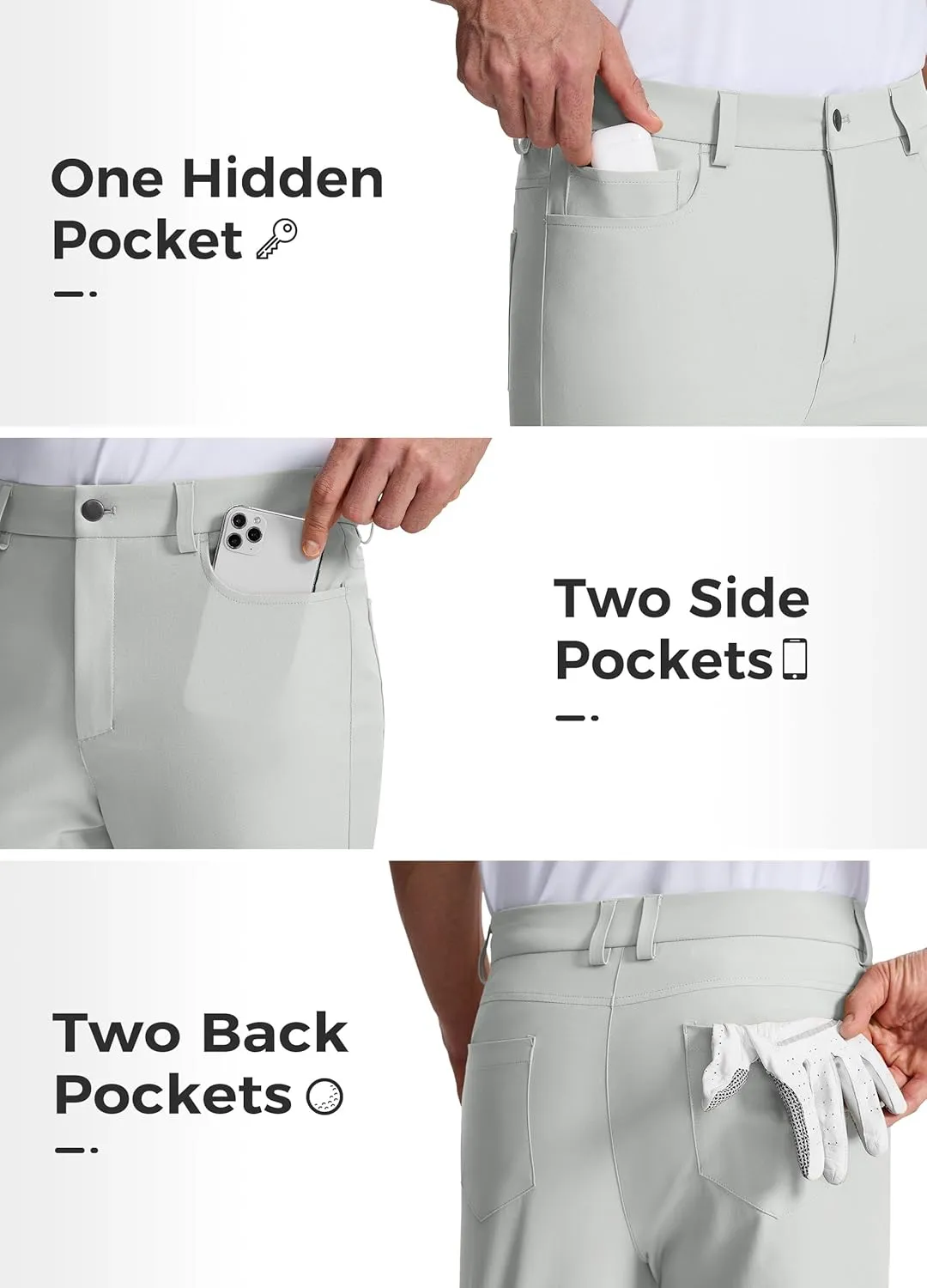 Willit Mens Dress Pants Golf Stretch Pants Quick Dry Work Slacks Casual Pants with 5 Pockets 28"/30"/32"
