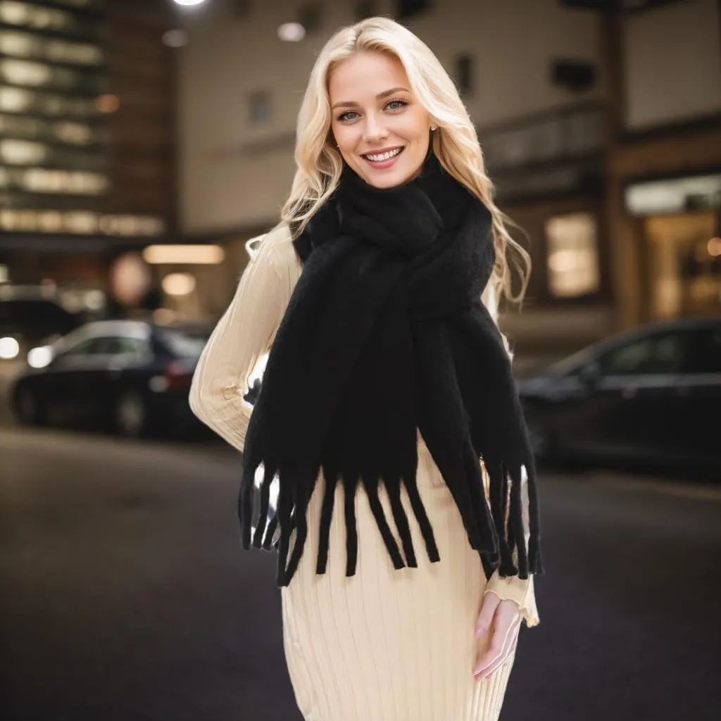 Winter Scarf for Women Big Chunky Scarf Solid Warm Soft Oversized Thick Blanket Scarves Shawl Cashmere Feel