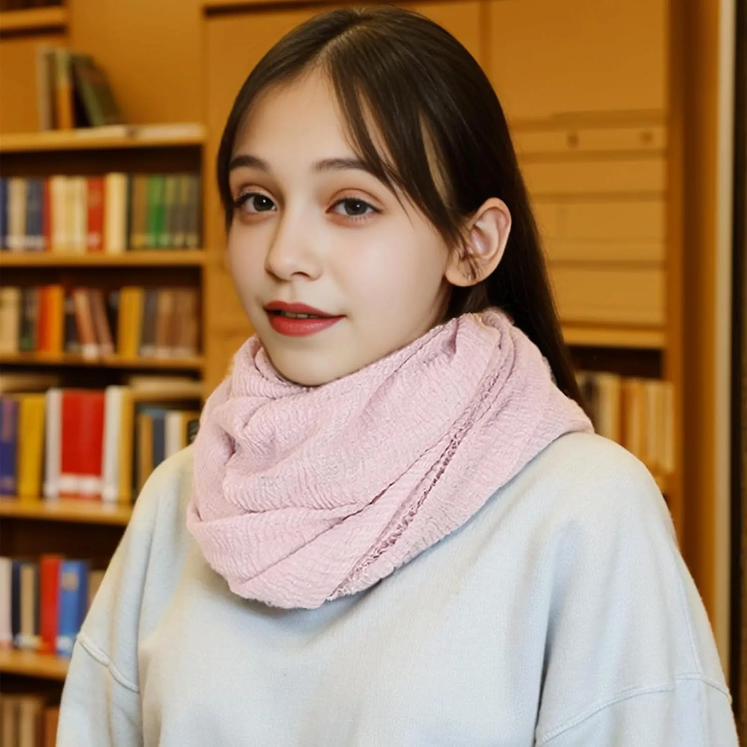 Women Scarf Shawl for All Season 3PCS Scarve Wrap Cotton Hemp Mixed Color
