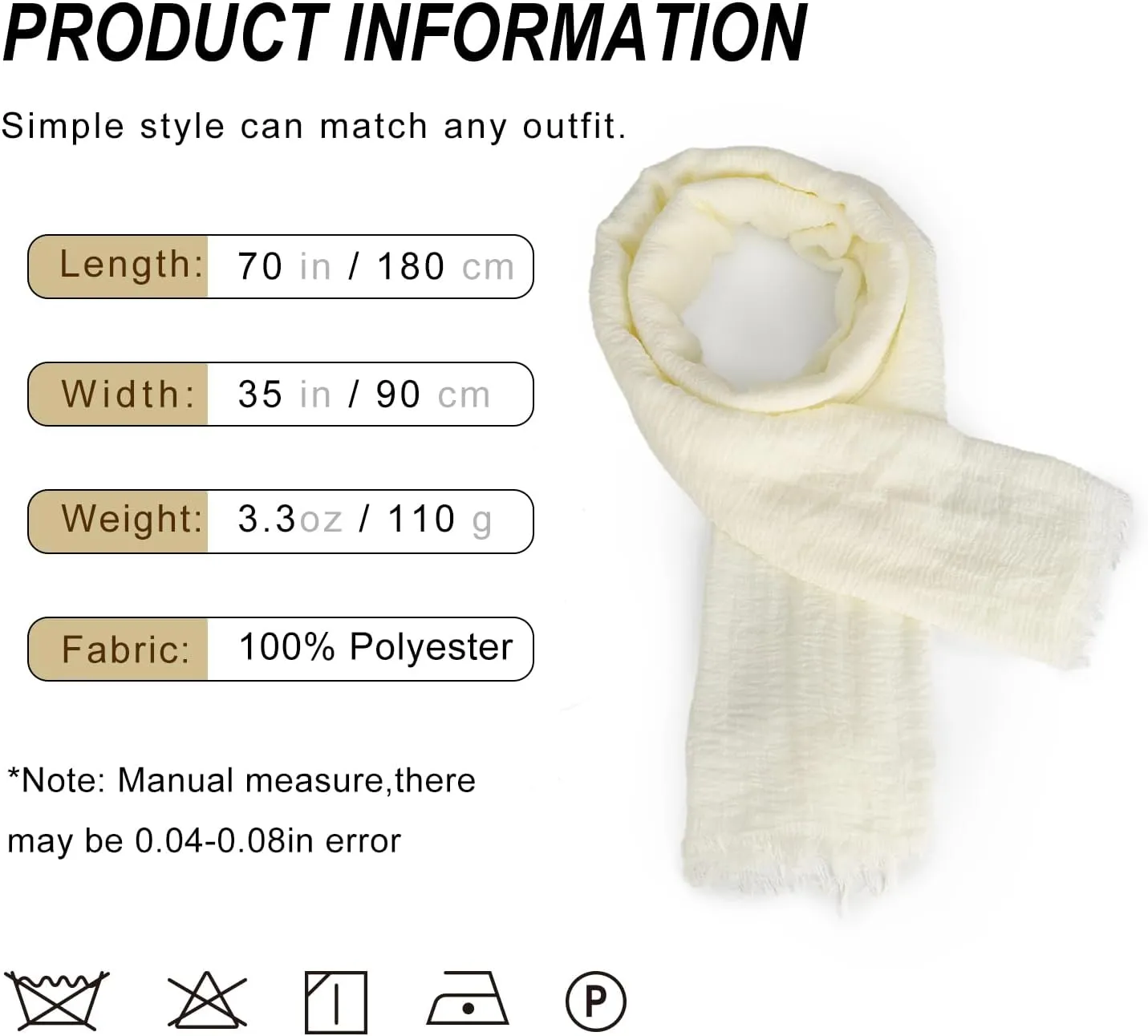 Women Scarf Shawl for All Season 3PCS Scarve Wrap Cotton Hemp Mixed Color