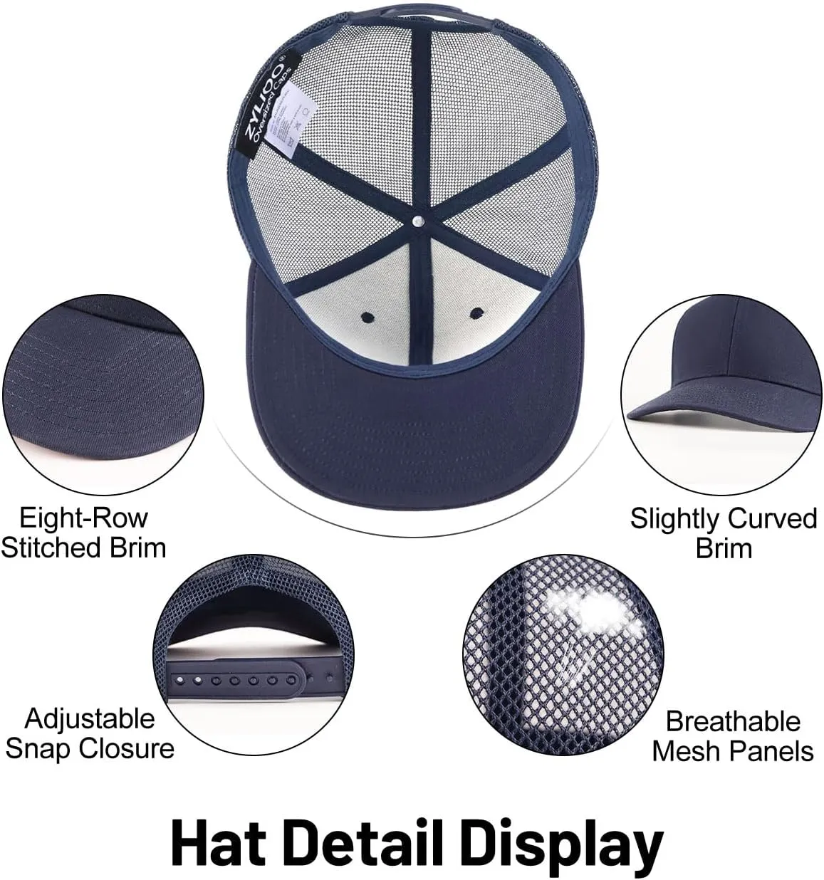 Zylioo Oversize XXL/XL Trucker Hats, Large Snapback Mesh Cap,Cool Summer Cap for Big Heads,Gaint 2 Tone Travel Cap