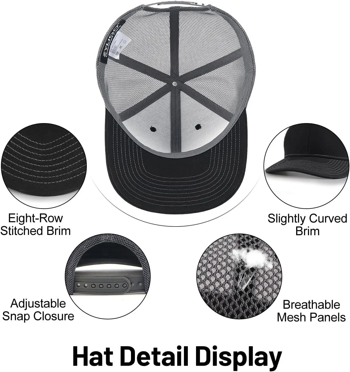 Zylioo Oversize XXL/XL Trucker Hats, Large Snapback Mesh Cap,Cool Summer Cap for Big Heads,Gaint 2 Tone Travel Cap