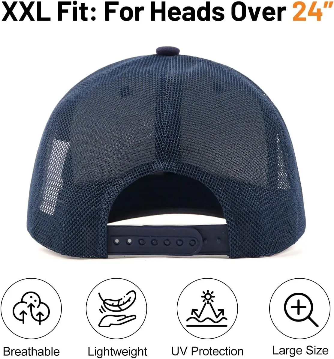 Zylioo Oversize XXL/XL Trucker Hats, Large Snapback Mesh Cap,Cool Summer Cap for Big Heads,Gaint 2 Tone Travel Cap