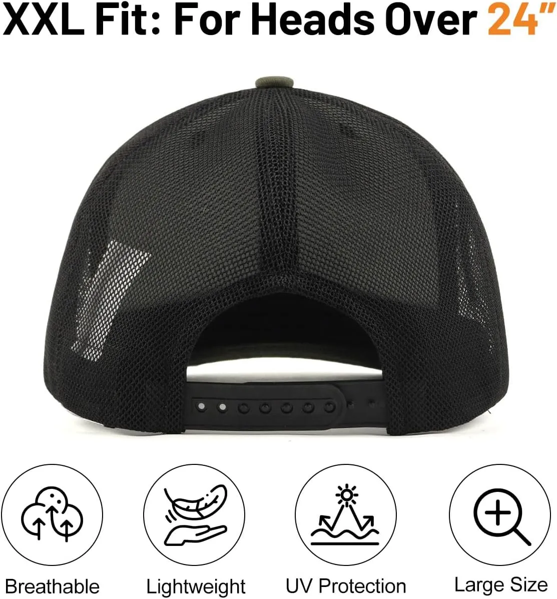 Zylioo Oversize XXL/XL Trucker Hats, Large Snapback Mesh Cap,Cool Summer Cap for Big Heads,Gaint 2 Tone Travel Cap